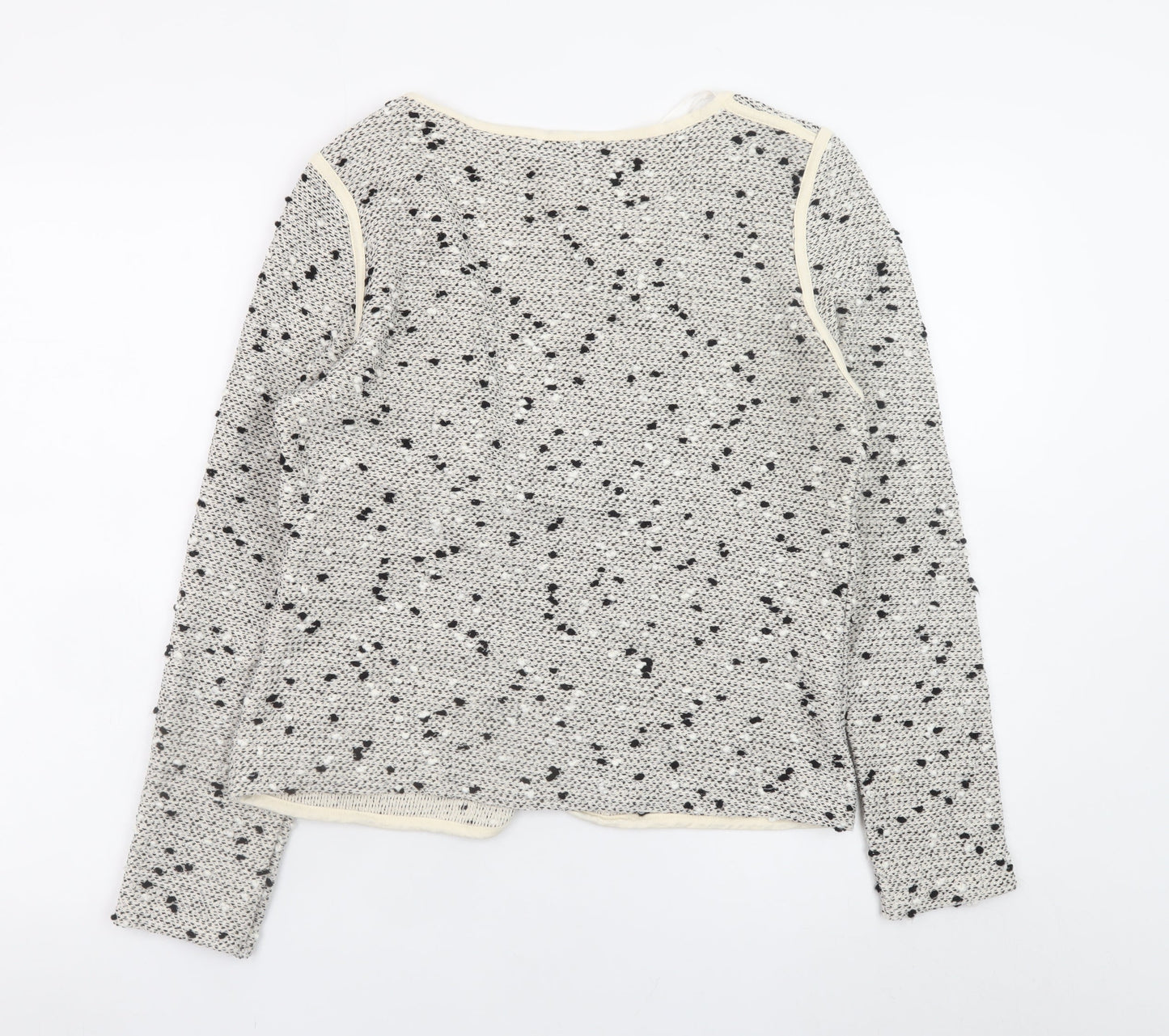 Papaya Weekend Women White Size 14 Open Knit Cotton Blend Blazer