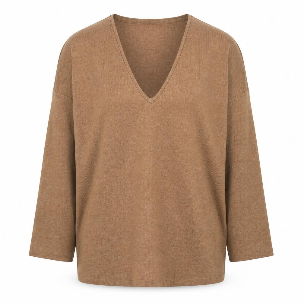 Mango Women’s Beige V-Neck Knit Jumper XS Relaxed Fit