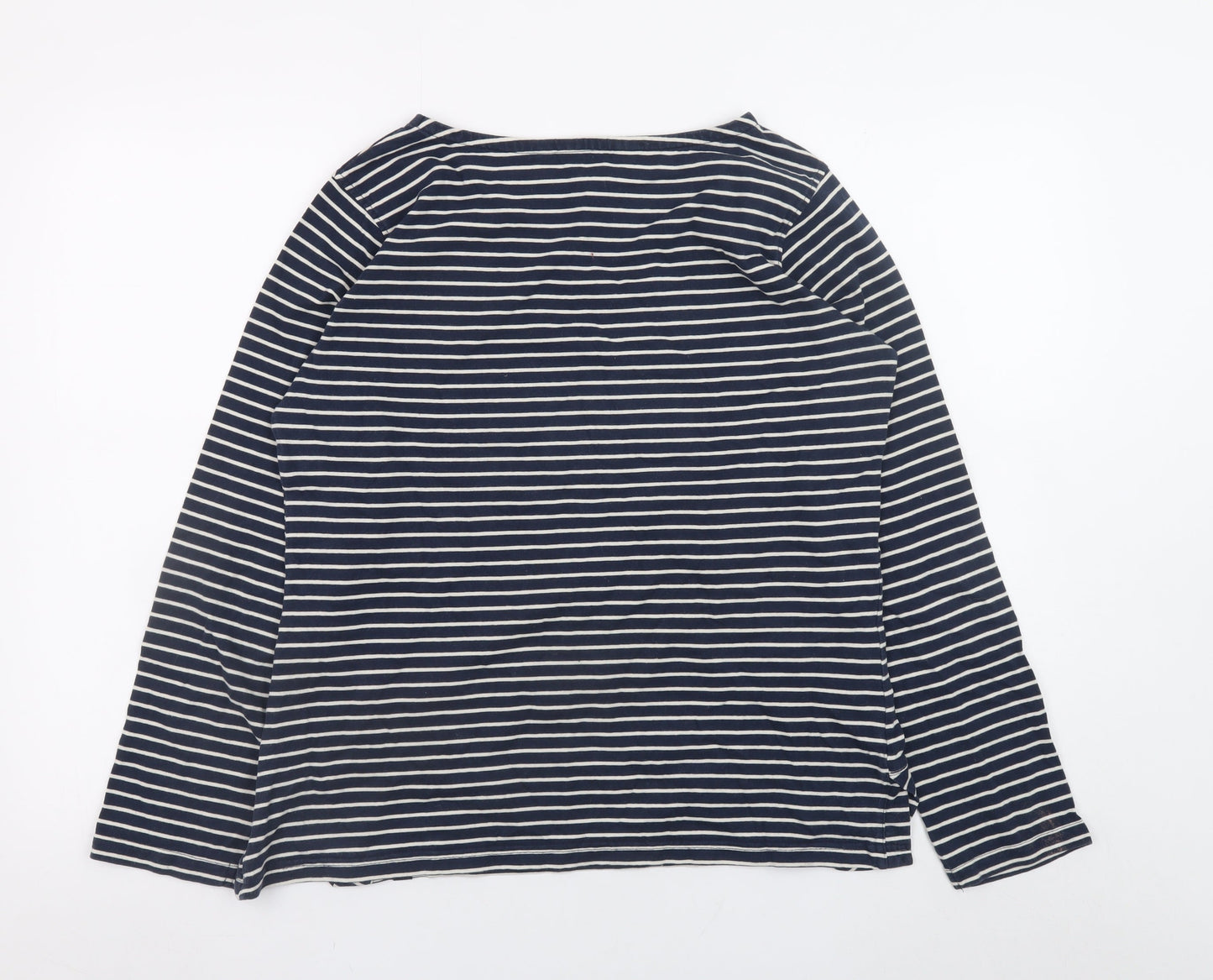 Regatta Women Navy White Striped Long Sleeve Cotton Top UK 16