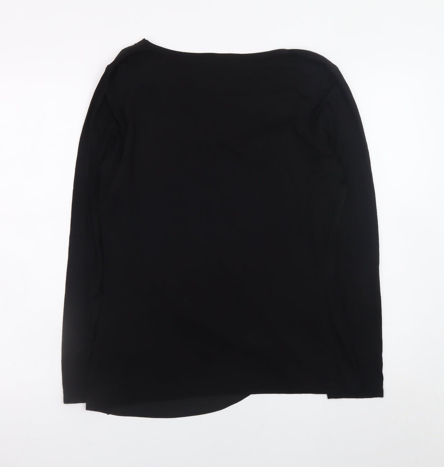 Paraphrase Women's Black Cowl Neck Long Sleeve Wrap Blouse Size 12