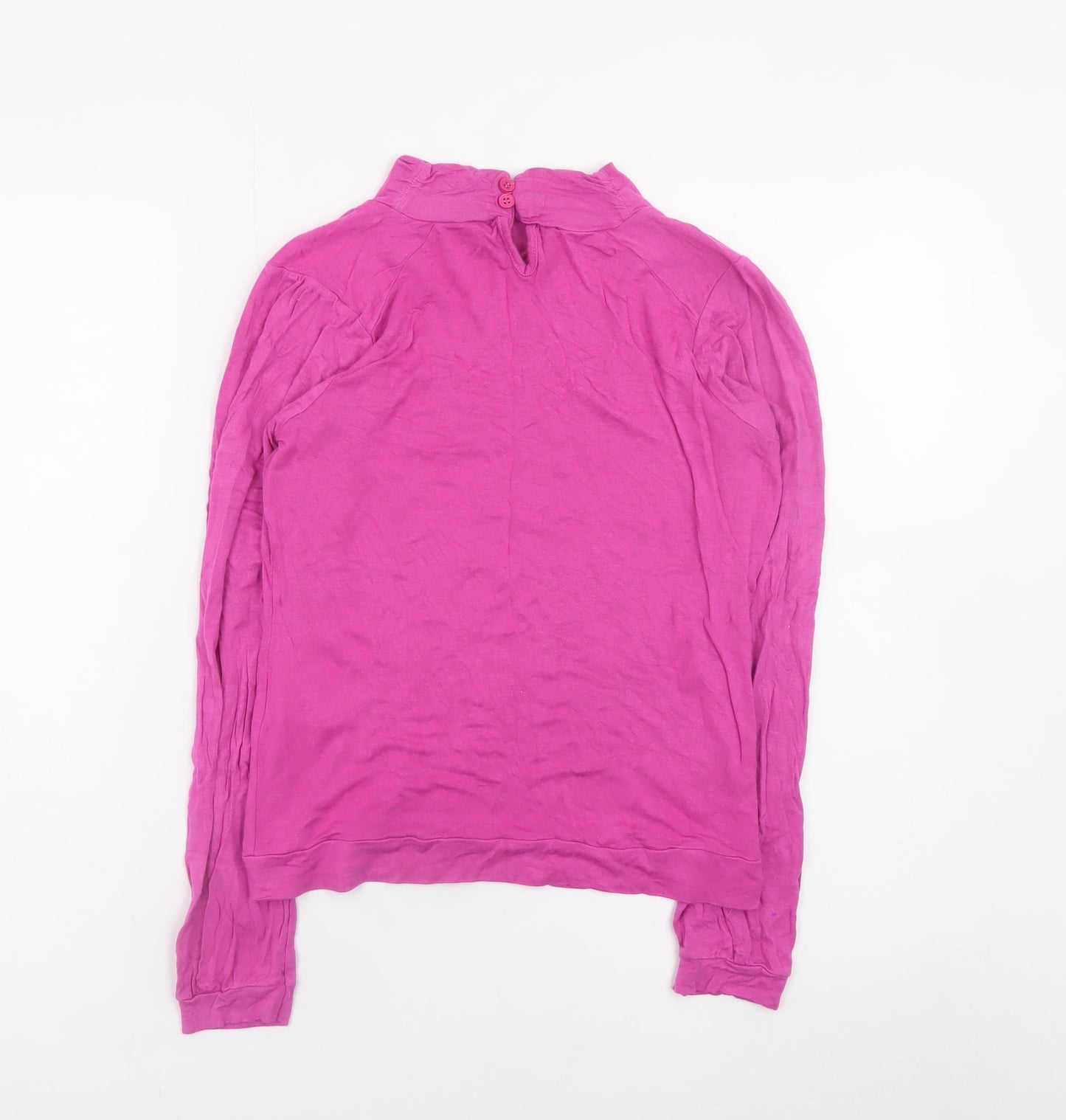 Red Herring Women’s Pink Long Sleeve Mock Neck Top Size 14 Viscose Blend