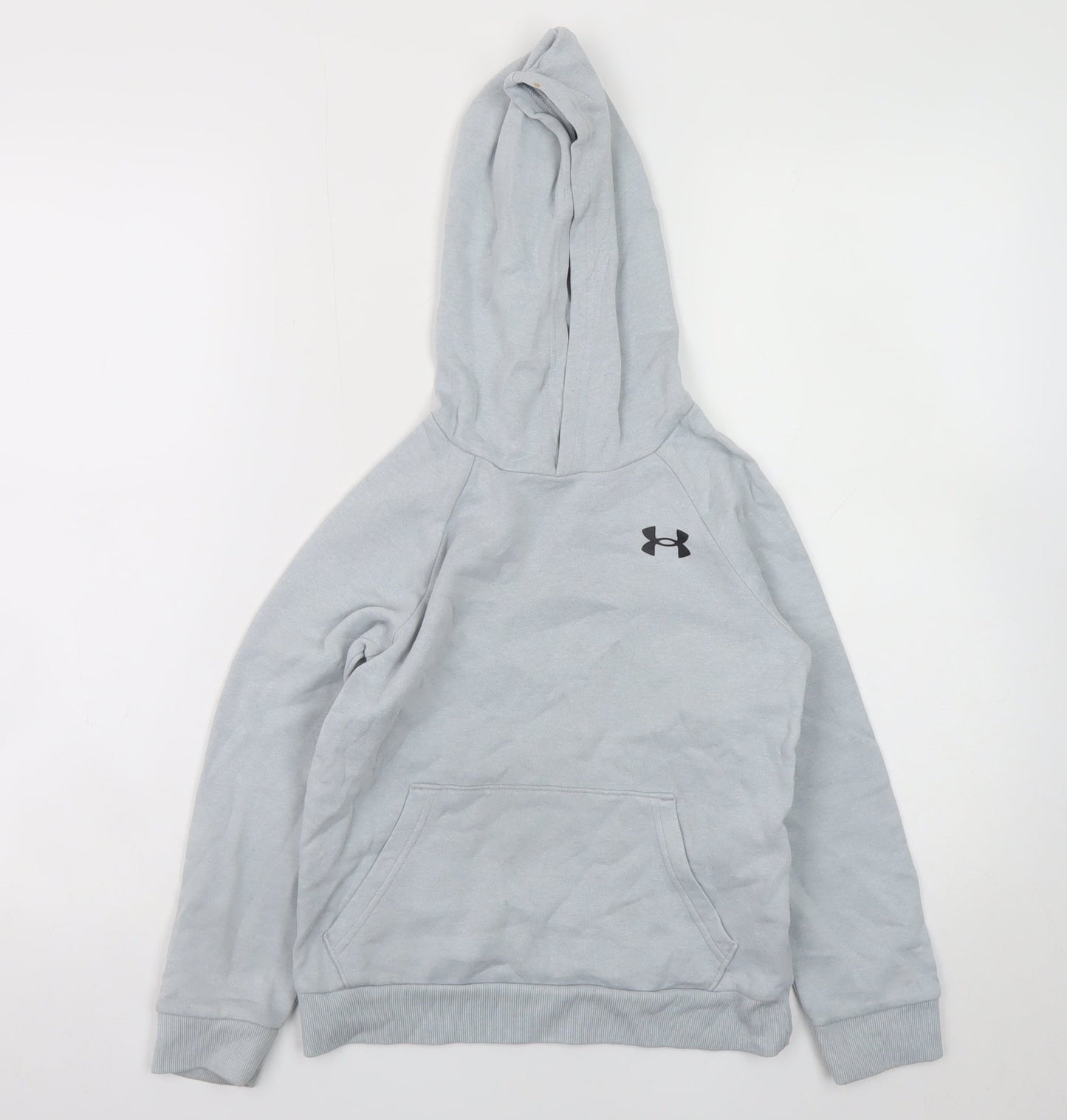 Under Armour Boys Grey Pullover Hoodie YSM 7-8 Years Fleece Sportswear