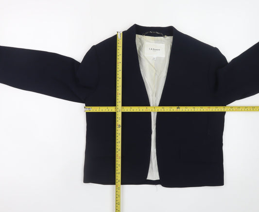 L.K. Bennett Women's Blue Cropped Blazer Size 10 Classic Formal