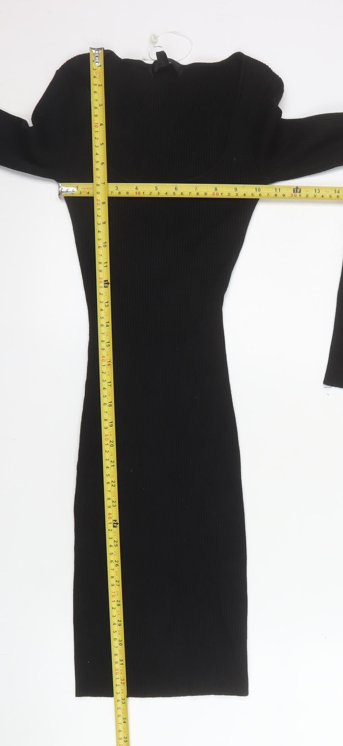 Missguided Women's Black Long Sleeve Bodycon Mini Dress Size 6