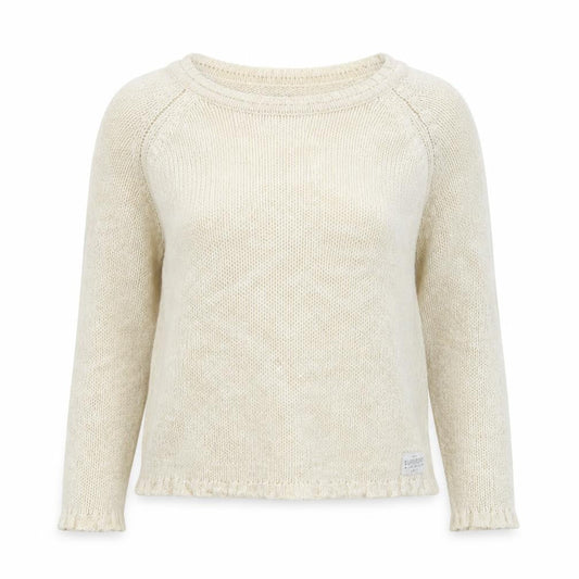 Superdry Women Beige Cotton Knit Pullover Jumper M