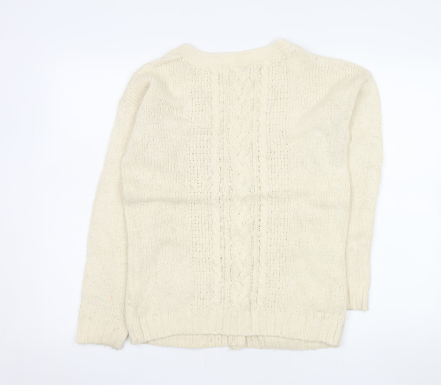 Fat Face Women's Ivory Cable-Knit Cardigan Size 10