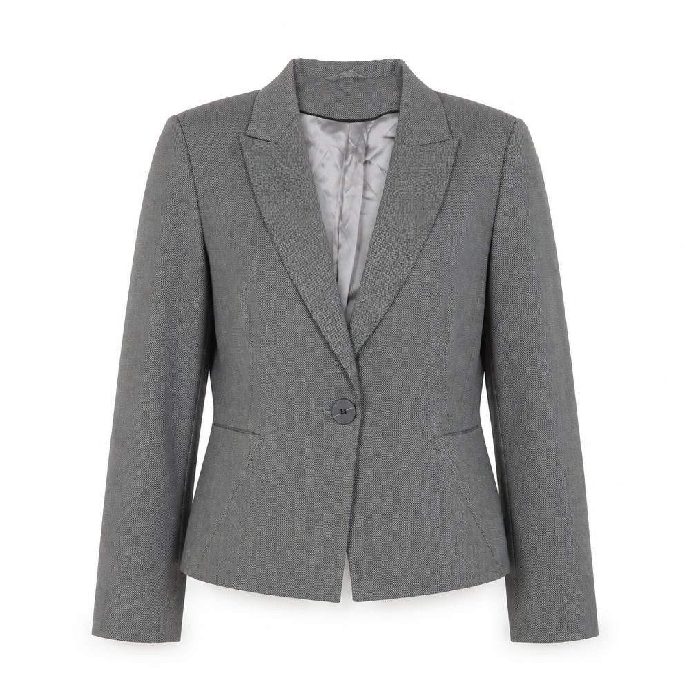 Front view of Principles Women's Grey, size 14, Classic Single-Breasted Suit Jacket