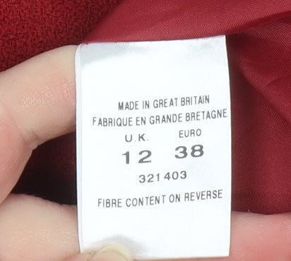 Eastex Women Red Wool Blazer Size 12 Classic Tailored Jacket
