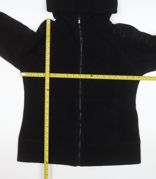 Calvin Klein Men’s Black Medium Hooded Fleece Zip Jacket