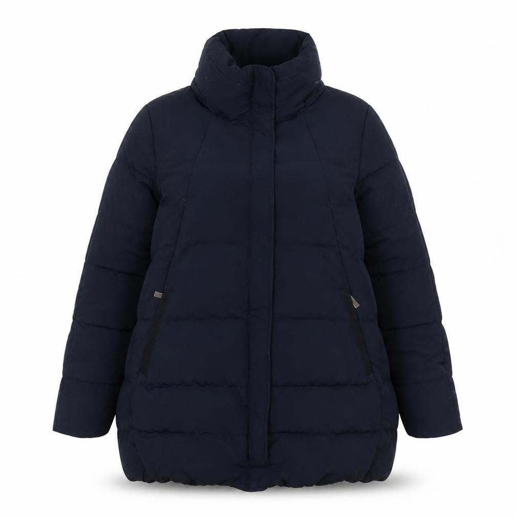 Zara Women Black Long Puffer Coat L Insulated Zip Winter Jacket