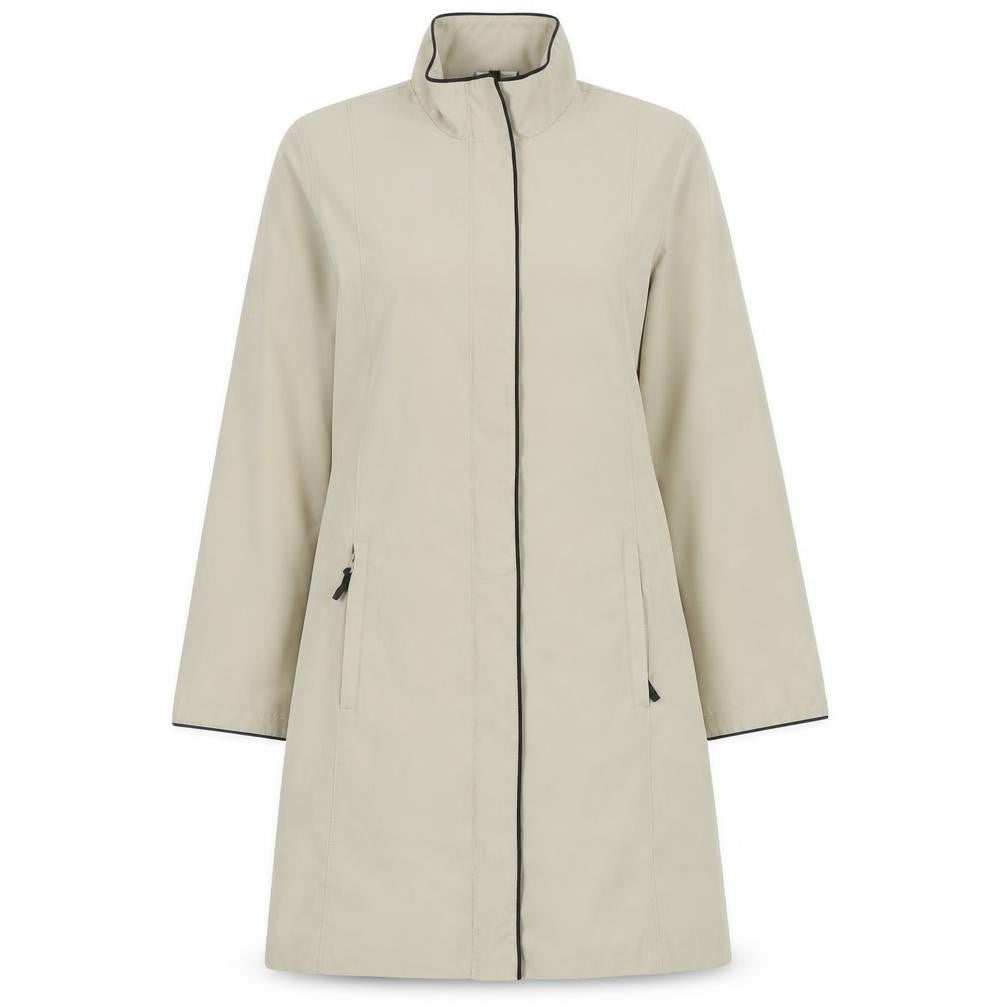 Classics First Avenue Womens Beige Long Rain Coat Size 14