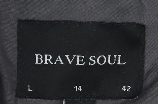 Brave Soul Women Brown Size 14 Hooded Puffer Jacket