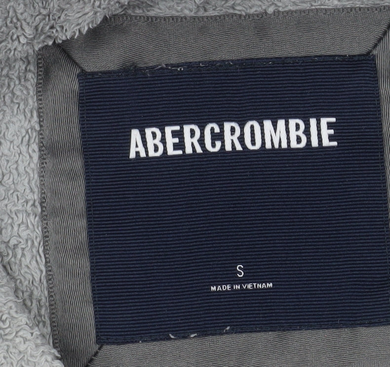 Abercrombie Men's Grey Fleece 1/4 Zip Pullover Sweatshirt Size S
