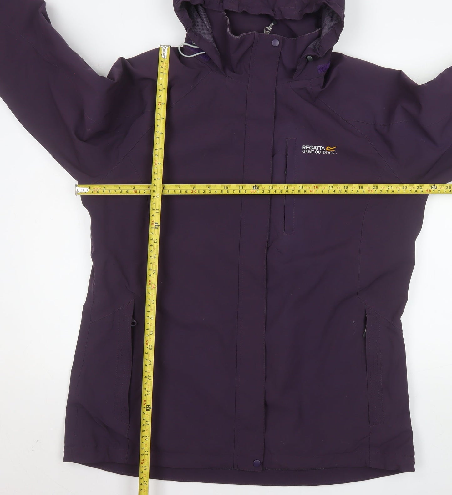 Regatta Womens Purple Waterproof Hooded Long Rain Jacket Size 18