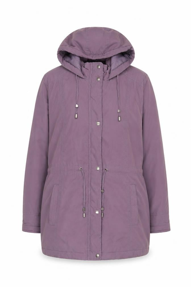 Bonmarché Women Purple Parka Jacket Size 16 Hooded Mid-Length