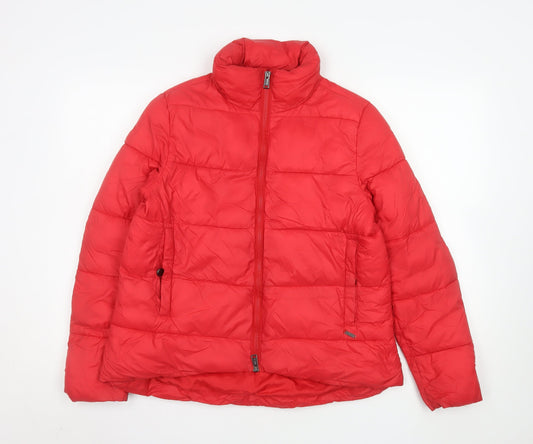 Guess Women's Red Puffer Jacket Size 6 Quilted Winter Coat