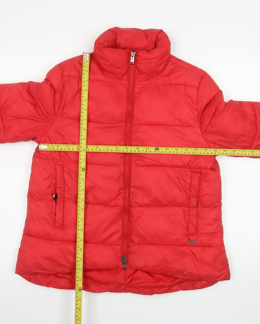 Guess Women's Red Puffer Jacket Size 6 Quilted Winter Coat