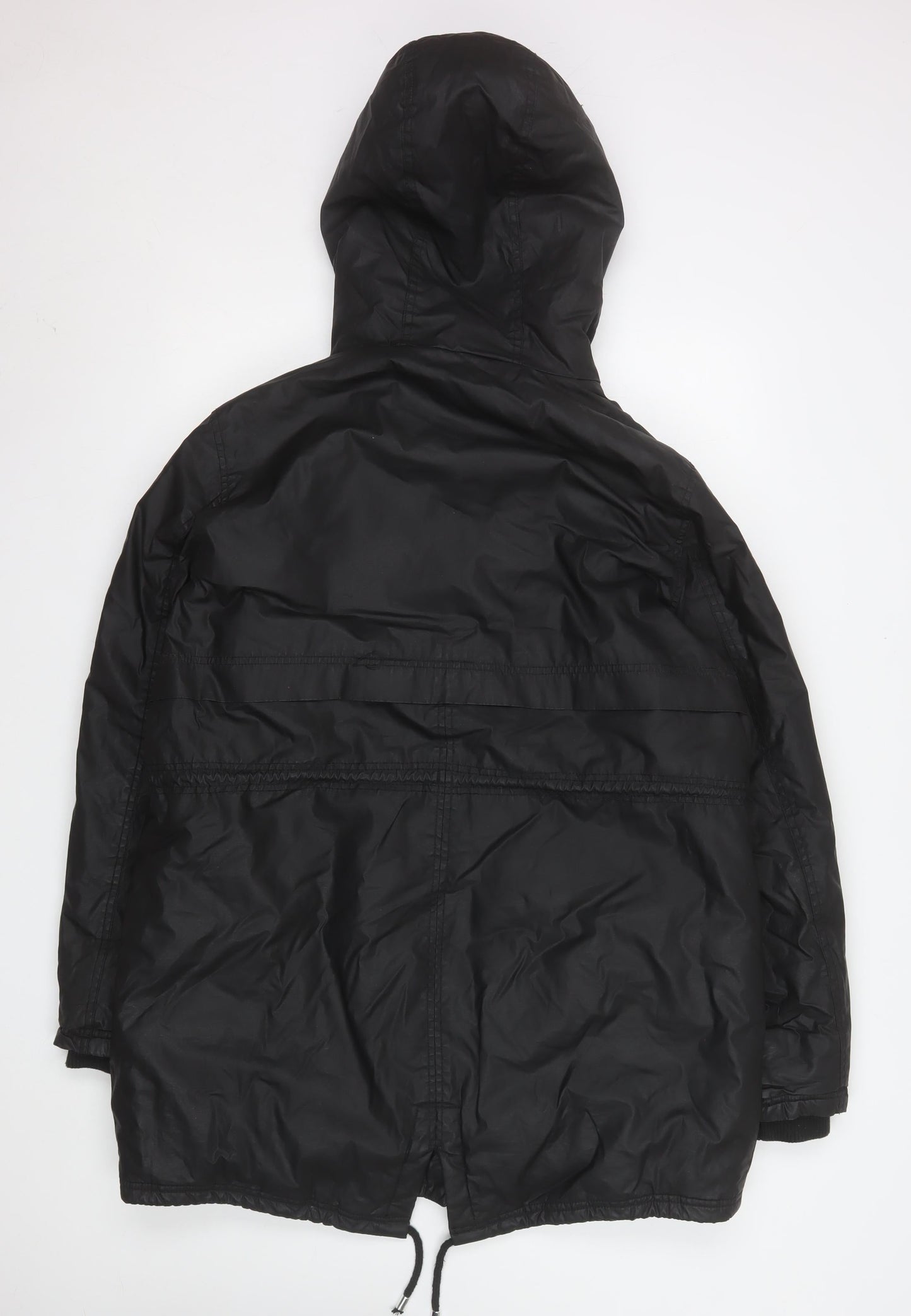 F&F Women’s Black Hooded Long Parka Coat Size 18