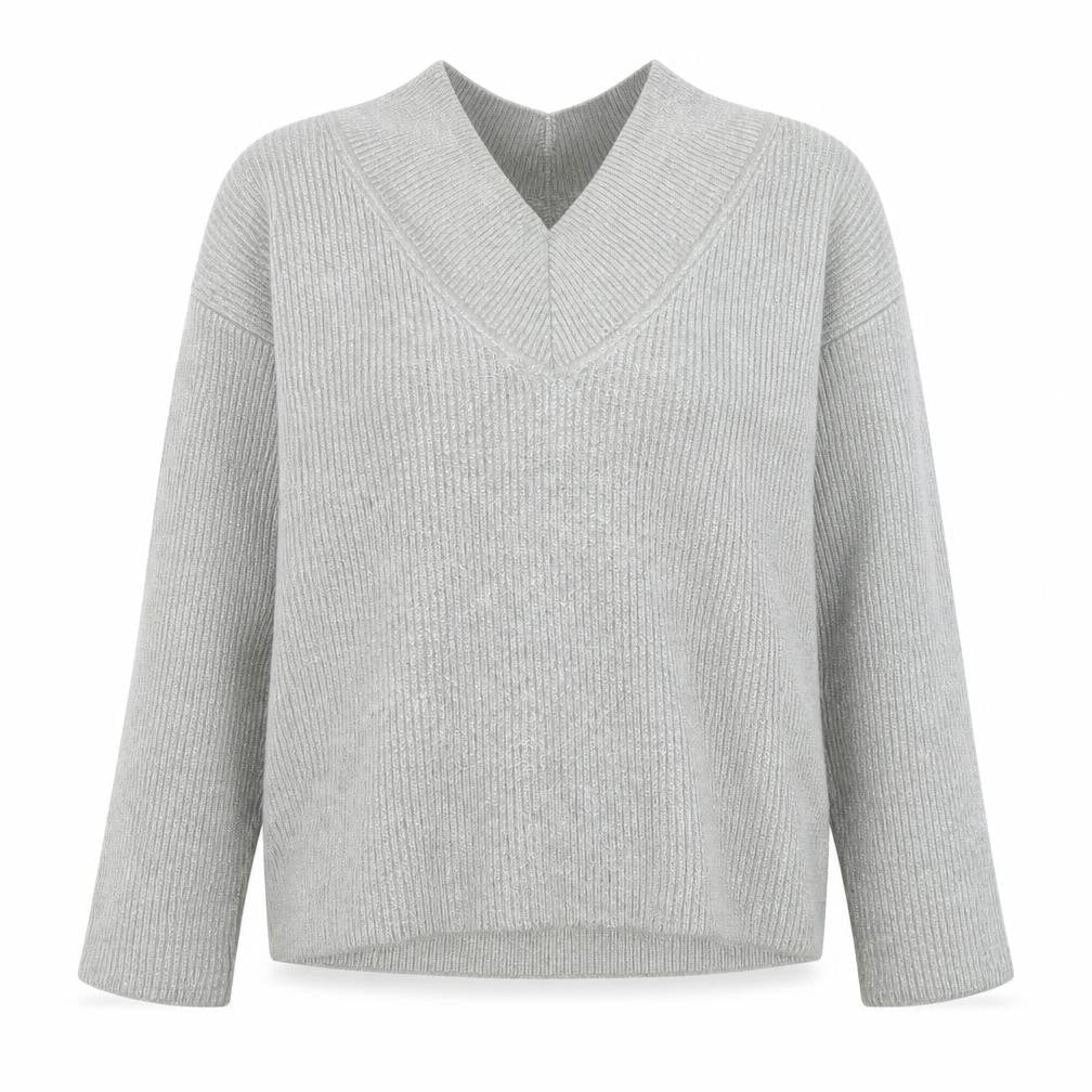 Next Womens Grey Viscose Blend Knit V-Neck Jumper Size M
