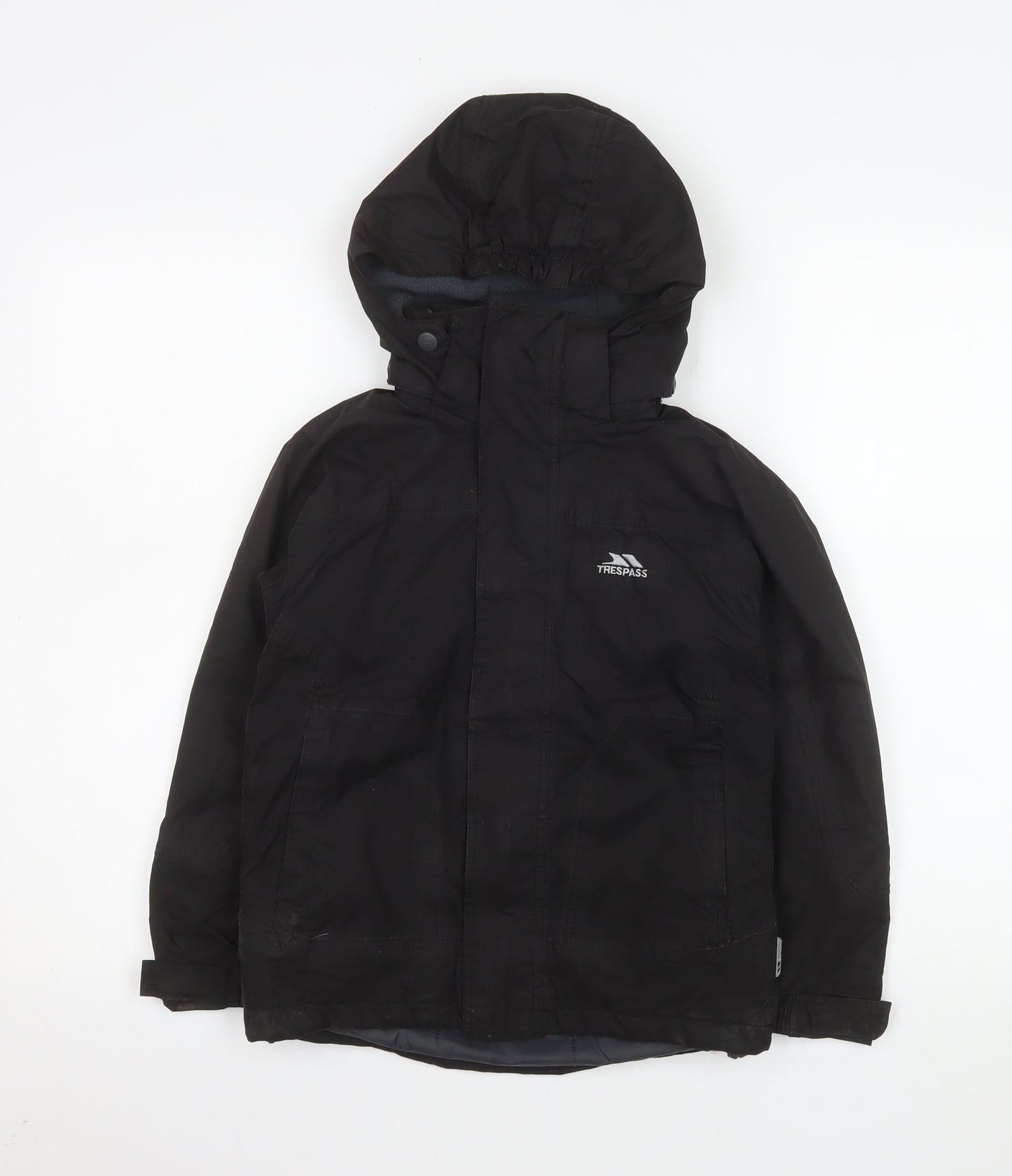 Trespass Boys Black 5-6 Years Hooded Waterproof Parka Jacket