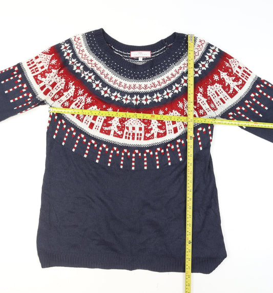 Next Men’s Blue Christmas Fair Isle Wool Blend Jumper Size L
