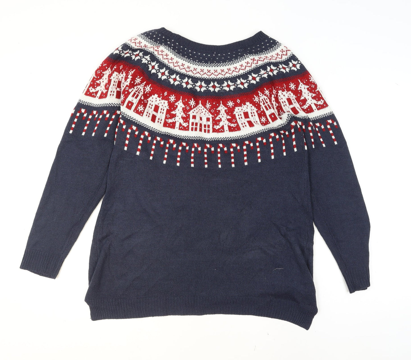Next Men’s Blue Christmas Fair Isle Wool Blend Jumper Size L