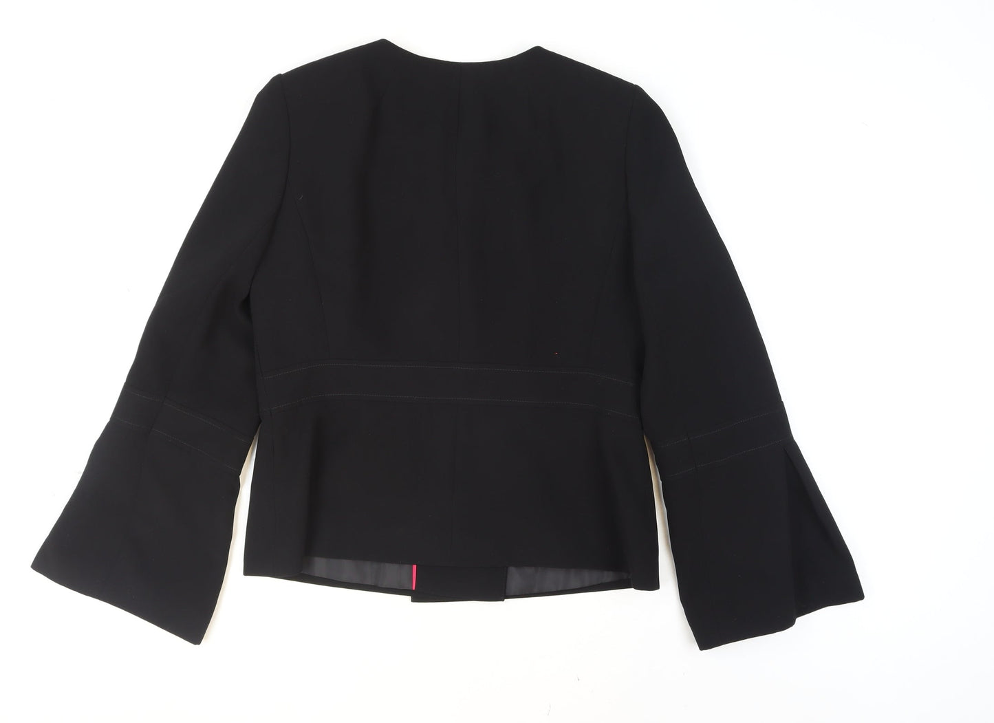 M&Co Women's Black Size 14 Tailored Three-Button Blazer Jacket