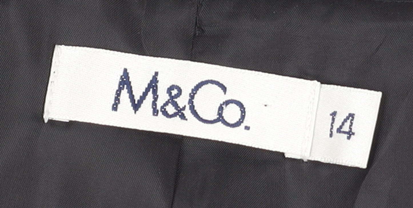 M&Co Women's Black Size 14 Tailored Three-Button Blazer Jacket