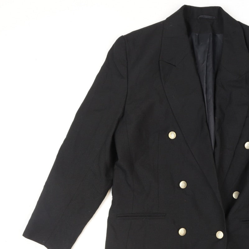 Classic Woman Black Double-Breasted Blazer Jacket UK 14