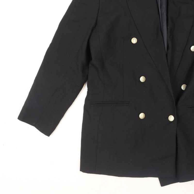 Classic Woman Black Double-Breasted Blazer Jacket UK 14