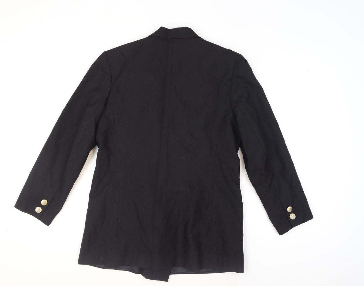 Classic Woman Black Double-Breasted Blazer Jacket UK 14