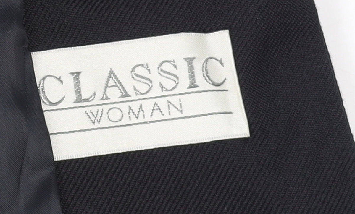 Classic Woman Black Double-Breasted Blazer Jacket UK 14