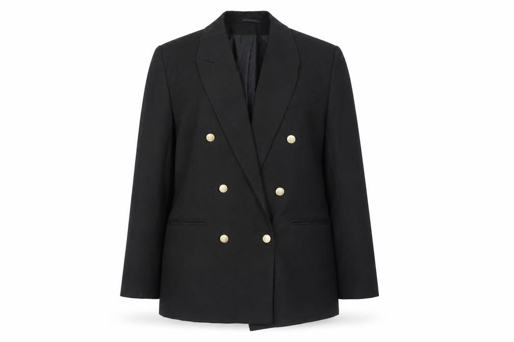 Classic Woman Black Double-Breasted Blazer Jacket UK 14