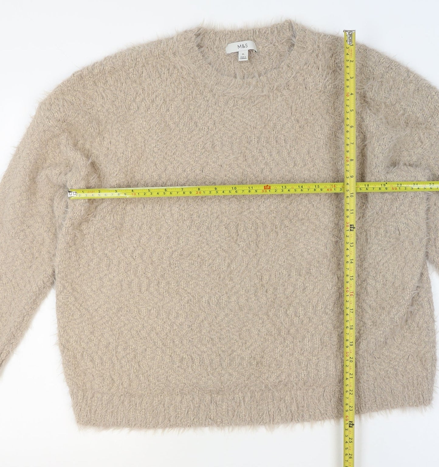 Marks and Spencer Women’s Beige XL Fluffy Knit Pullover Jumper