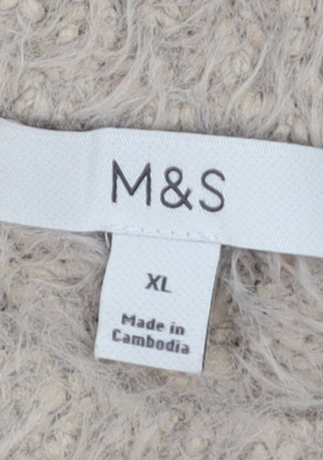 Marks and Spencer Women’s Beige XL Fluffy Knit Pullover Jumper
