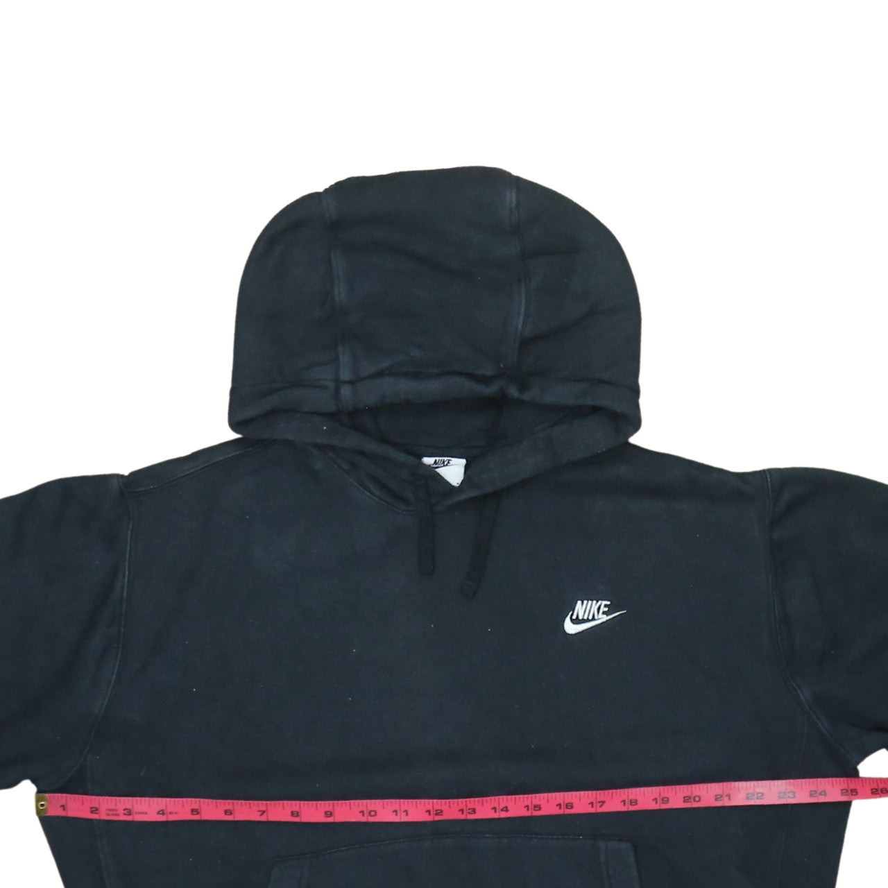 Nike Womens Black Pullover Hoodie M Cotton Blend Logo Casual Sweatshirt