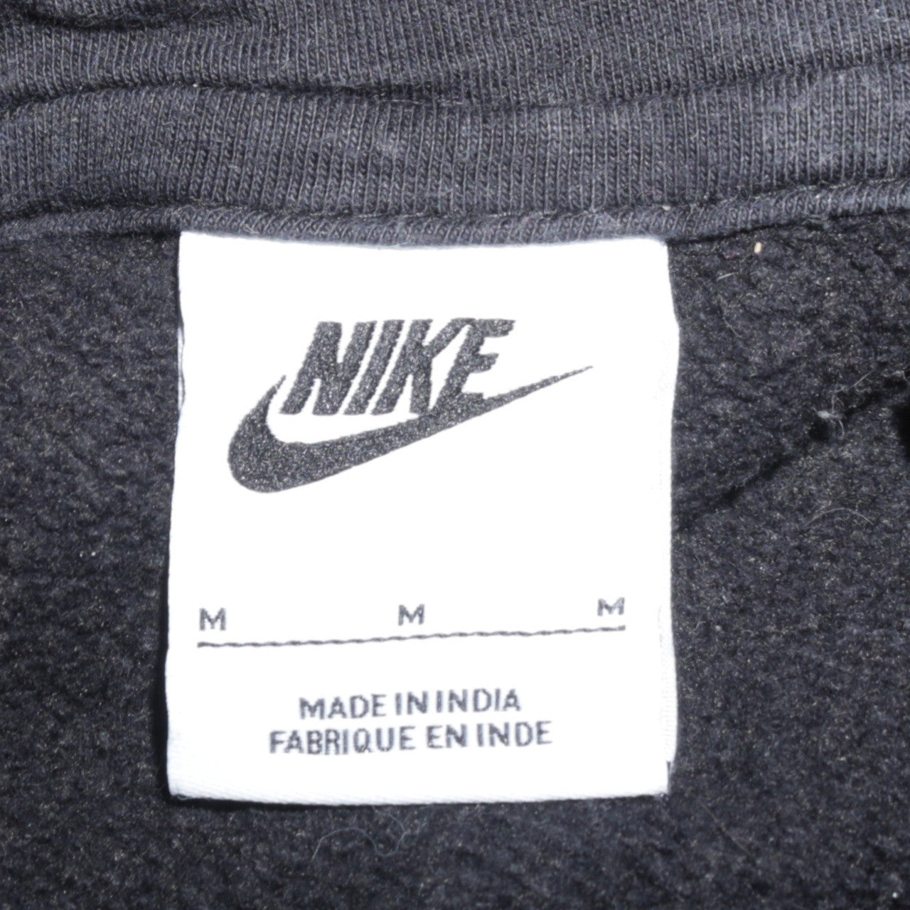 Nike Womens Black Pullover Hoodie M Cotton Blend Logo Casual Sweatshirt