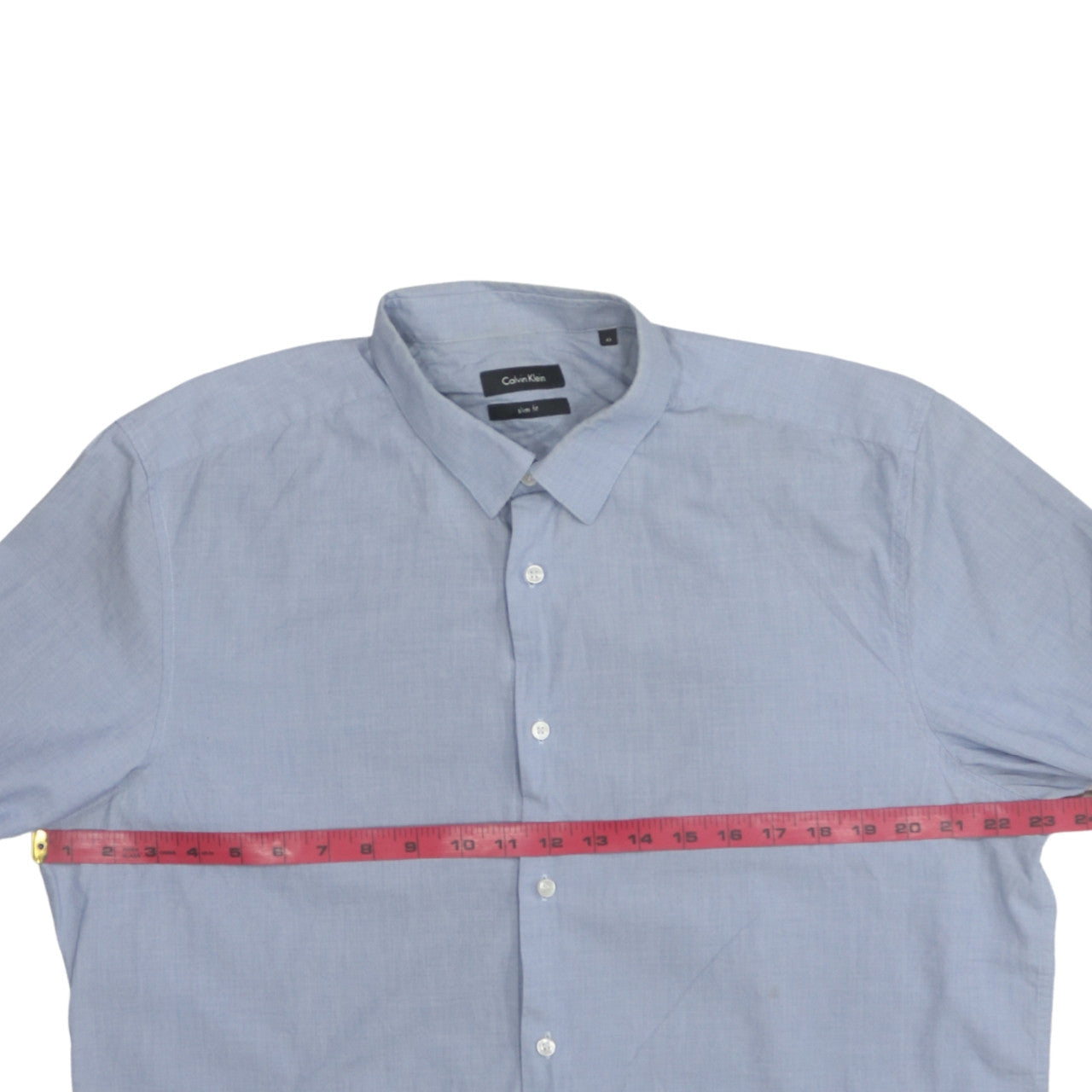Calvin Klein Men's Blue Slim Fit Long Sleeve Button-Up Shirt