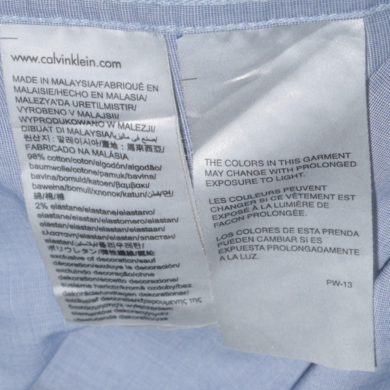 Calvin Klein Men's Blue Slim Fit Long Sleeve Button-Up Shirt
