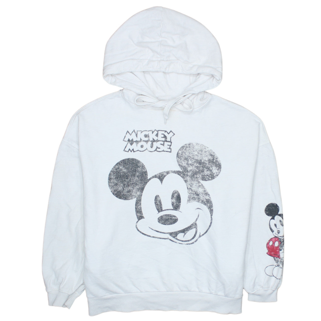 Sinsay Women White Mickey Mouse Pullover Hoodie Size M Disney Graphic
