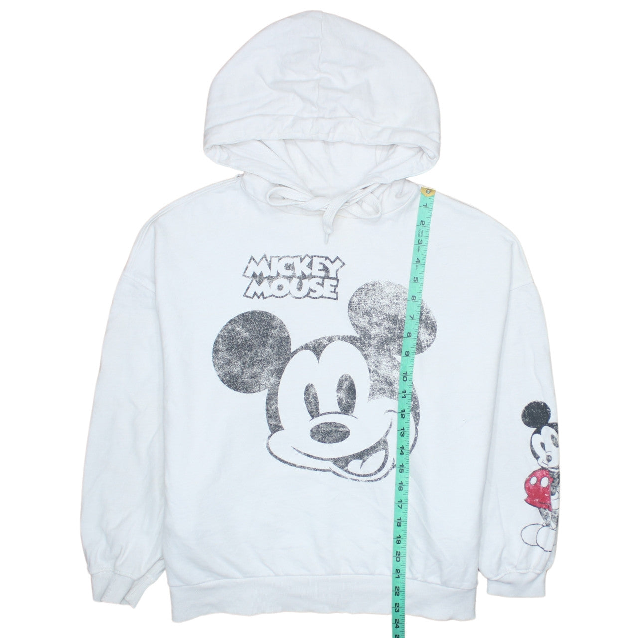 Sinsay Women White Mickey Mouse Pullover Hoodie Size M Disney Graphic