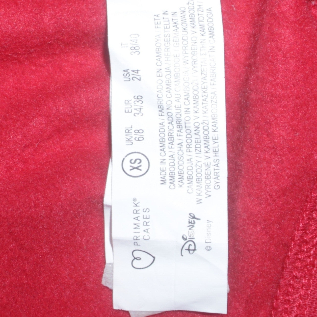 Disney Womens Red Hoodie XS Mickey & Pluto Graphic Pullover