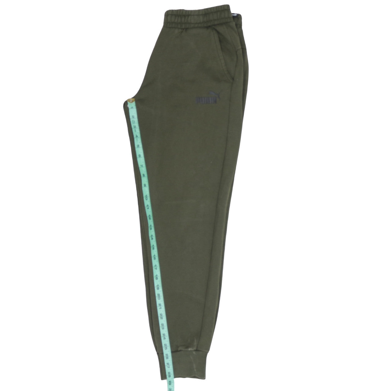 Puma Mens Green Jogger Sweatpants M Elastic Waist Fleece Lined