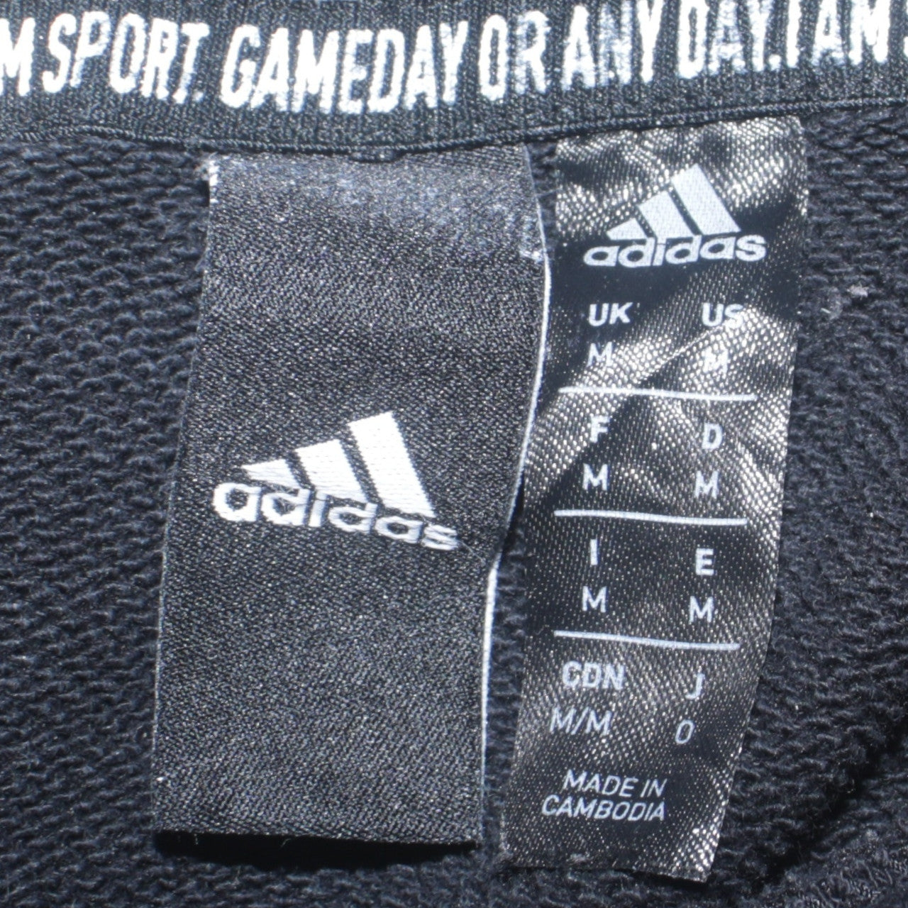 adidas Mens Black Pullover Hoodie Medium Logo Graphic Sportswear