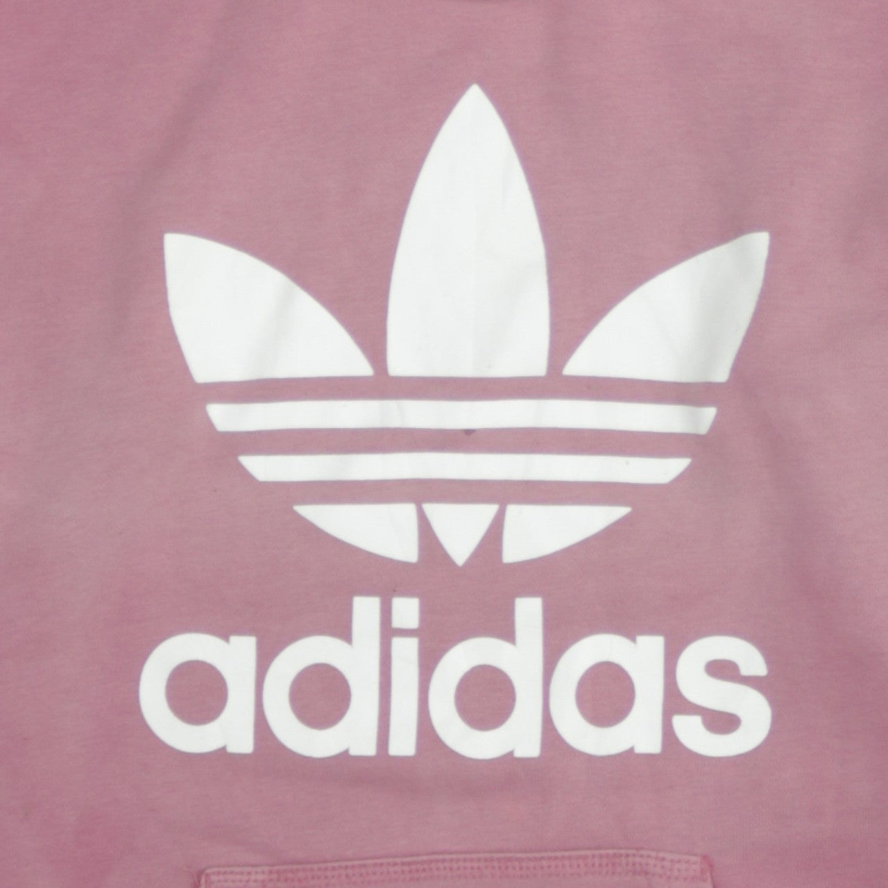 Adidas Womens Pink Pullover Hoodie Size 8 Logo Graphic Hooded Sweatshirt