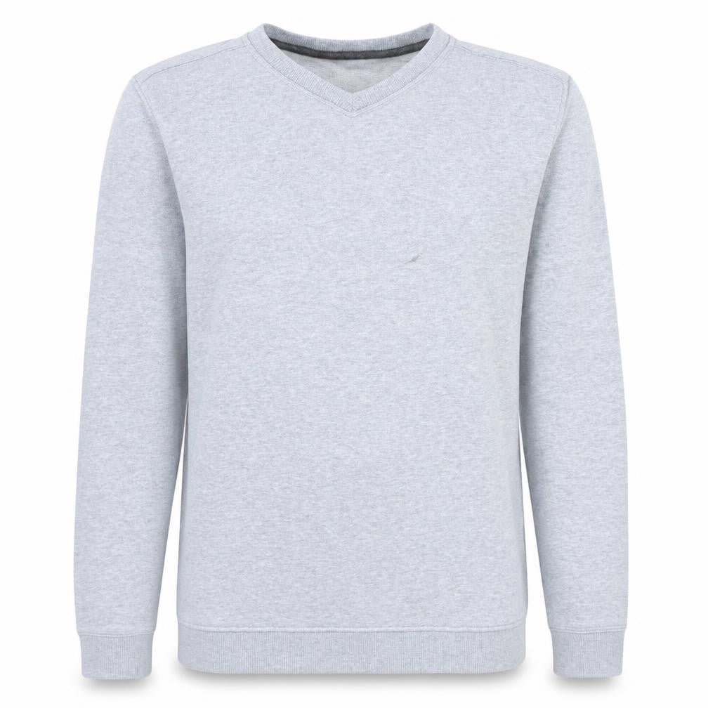Marks and Spencer Men's Grey Marl V-Neck Pullover Sweatshirt M
