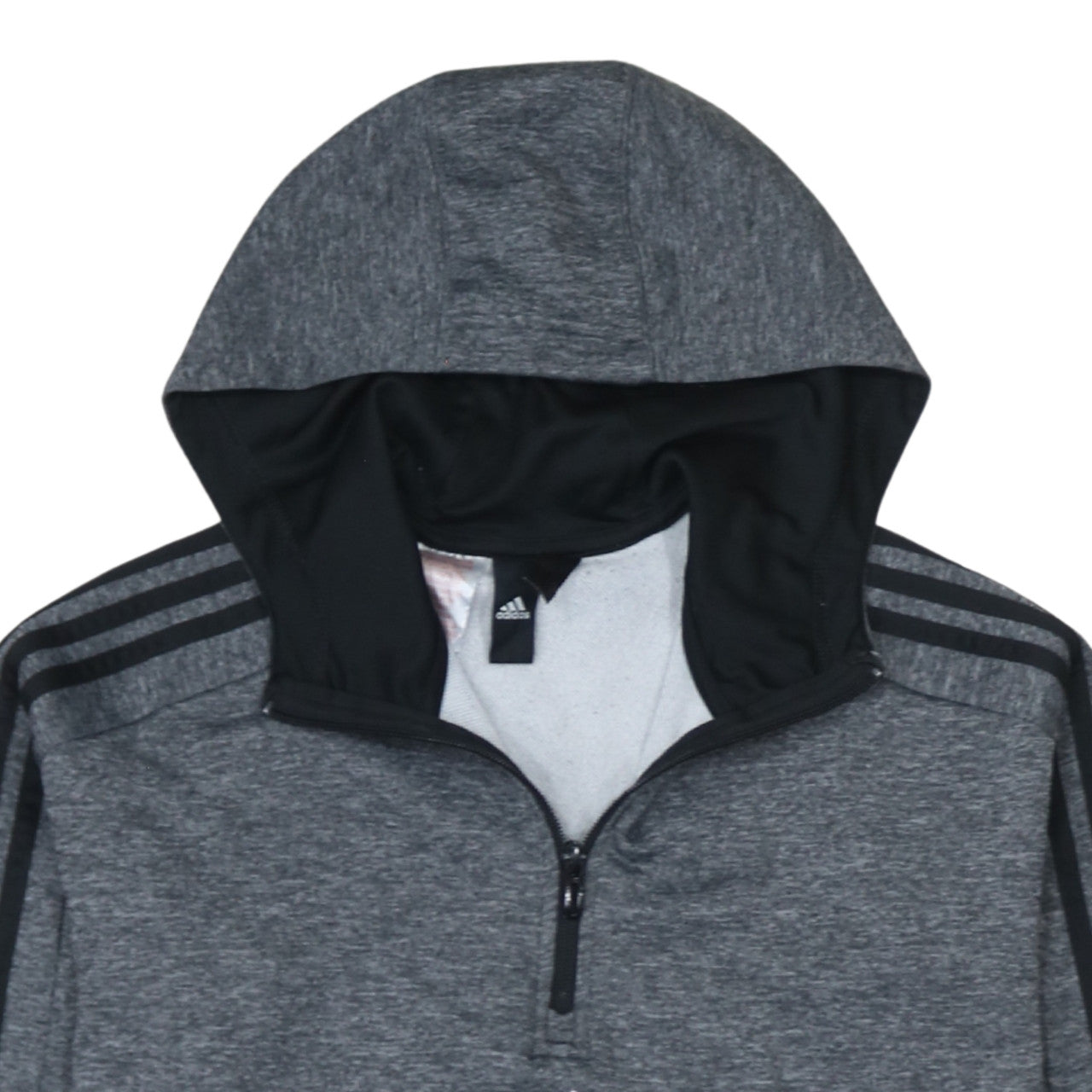 Adidas Boys Grey 1/4 Zip Hooded Sweatshirt Size 10-11 Years