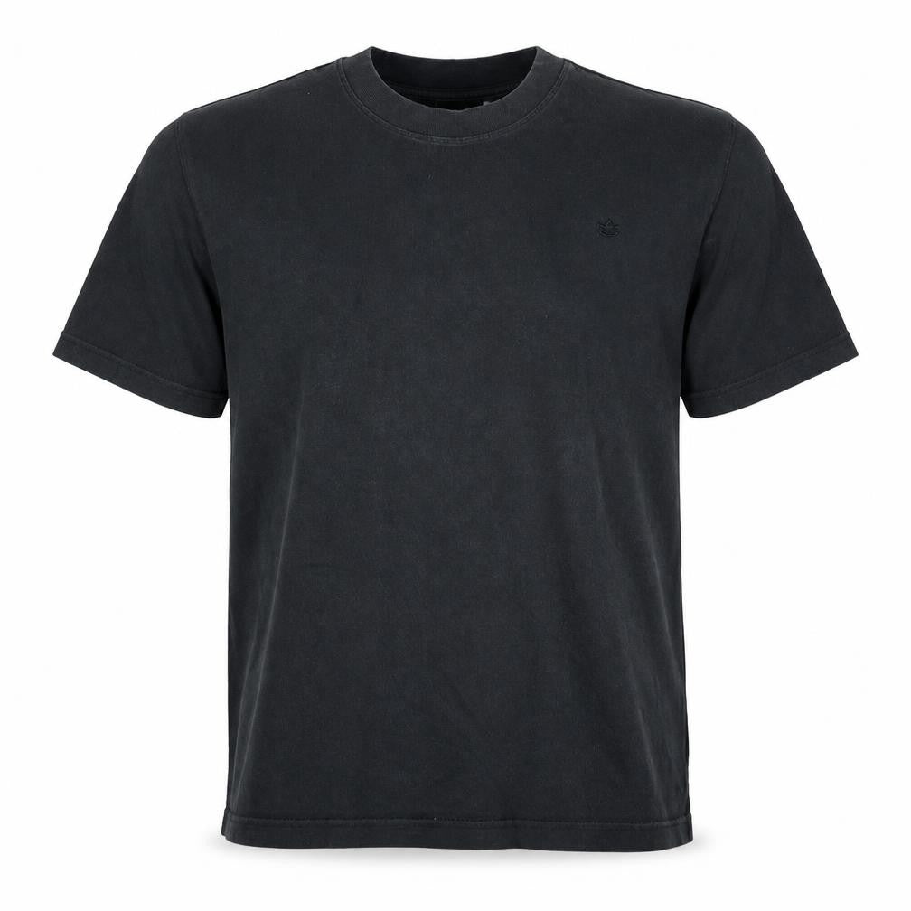 Front view of adidas Men's Black Cotton Crew Neck Short Sleeve T-Shirt, size L