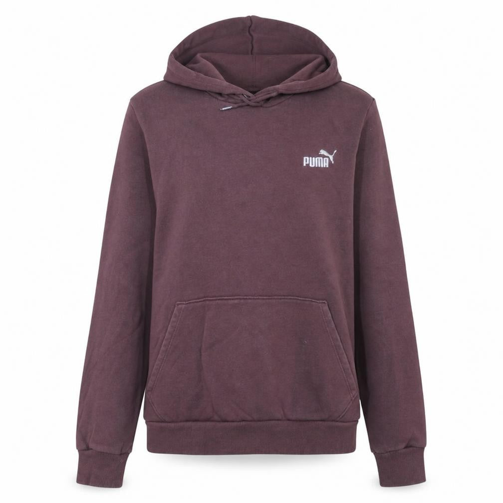 Front view of Puma women’s burgundy hoodie large pullover cotton blend casual