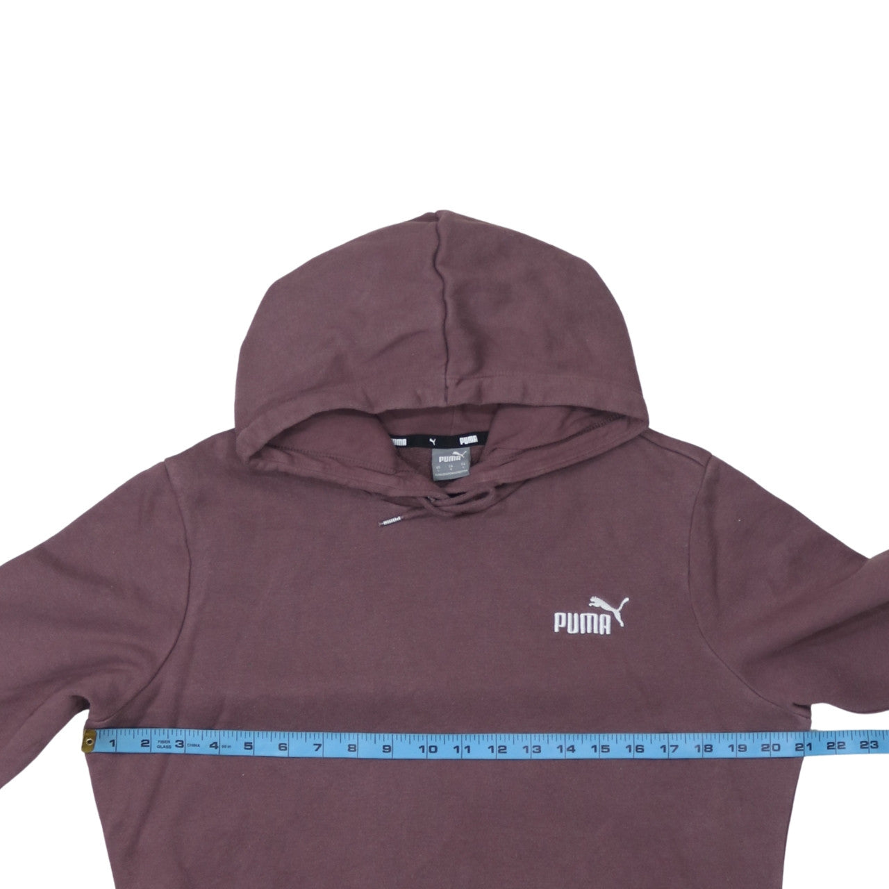 Puma Womens Burgundy Hoodie Large Pullover Cotton Blend Casual